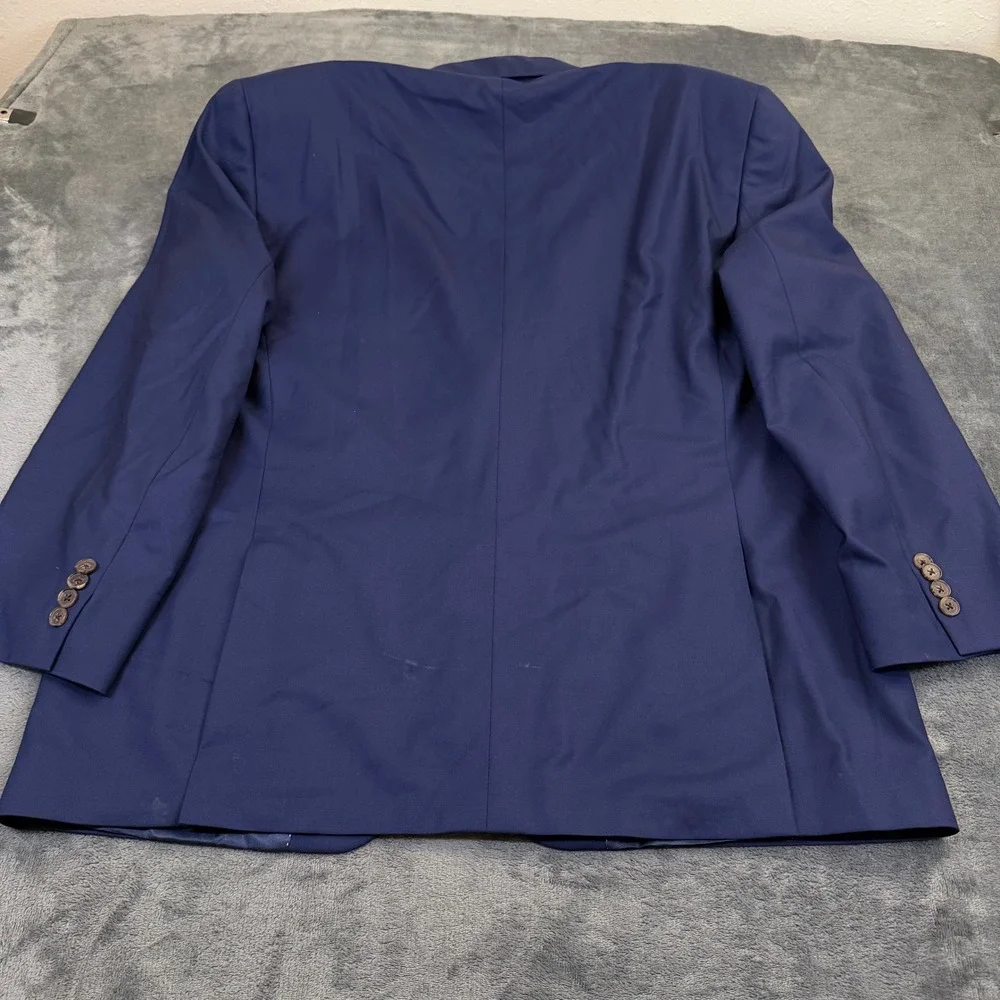 Jack Victor Luxury Collection Blazer Mens 48 Regular Blue Wool Italian Fabric